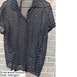 silk blouse, top, large xlarge